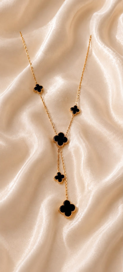 Noir Bloom Reversible Lariat Necklace
