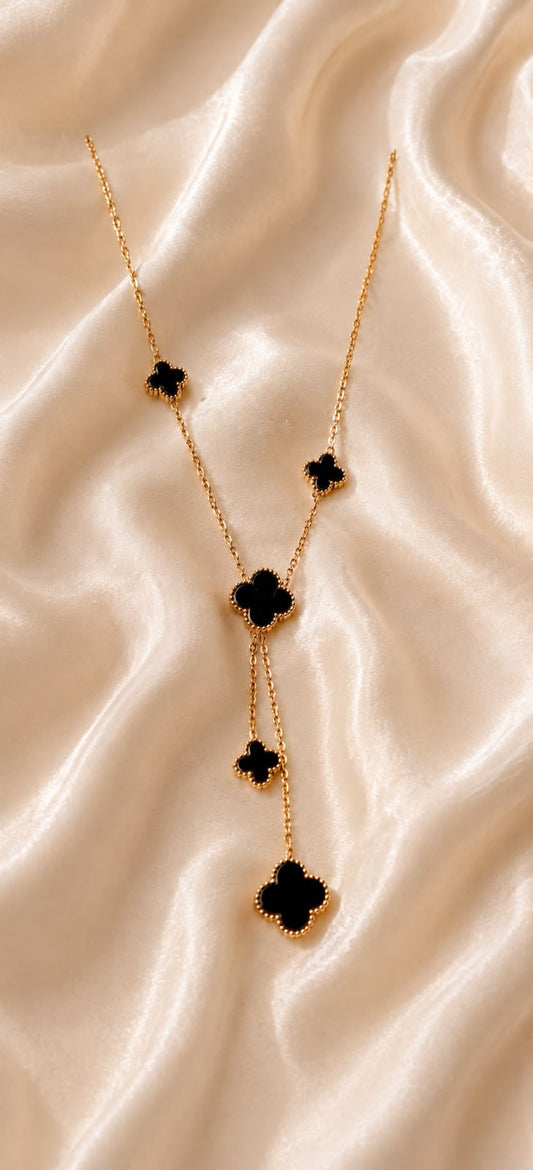 Noir Bloom Reversible Lariat Necklace