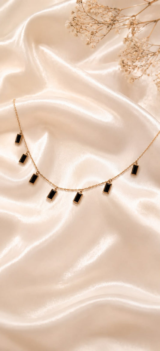 Onyx Bar Cascade Necklace