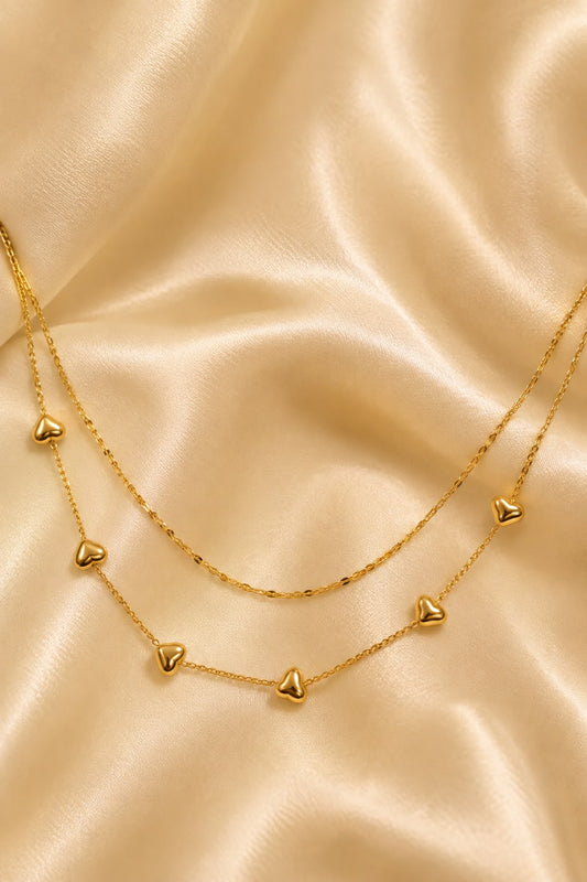 Golden Heart Layered Necklace