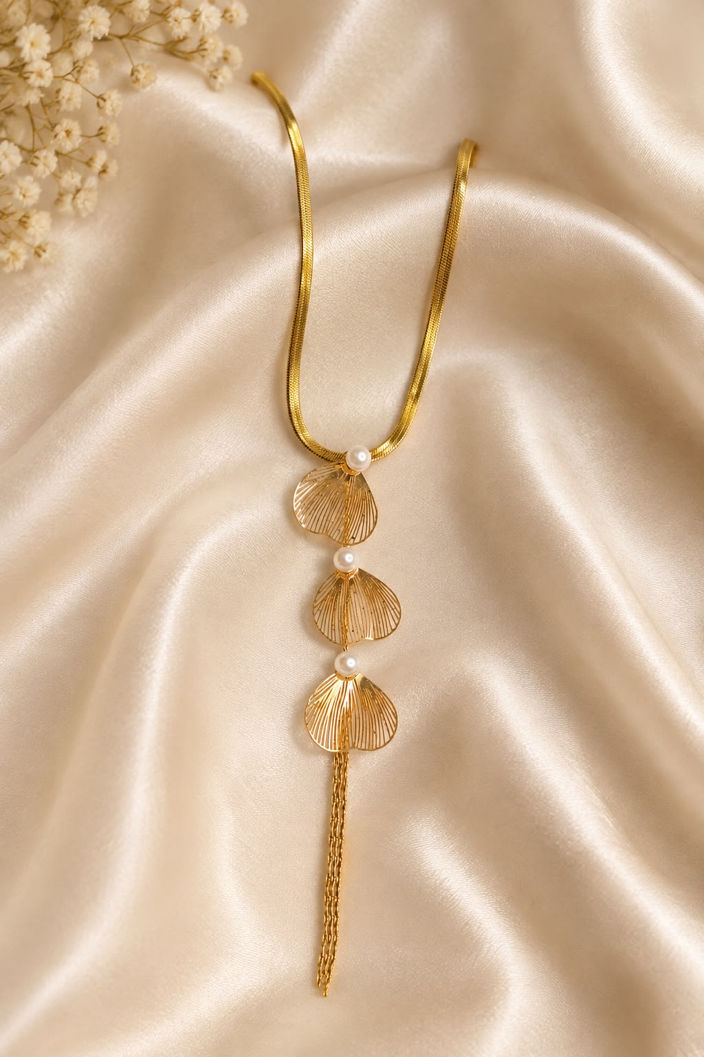 Pearl Shell Cascade Necklace