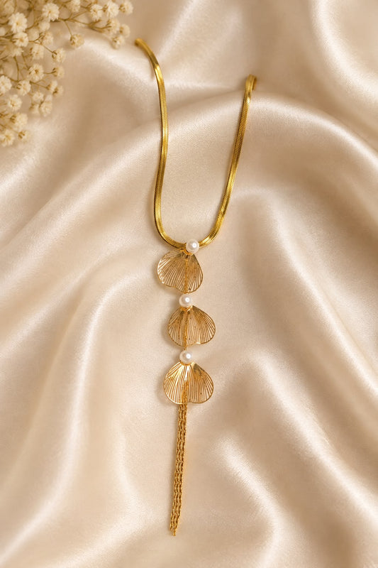 Pearl Shell Cascade Necklace