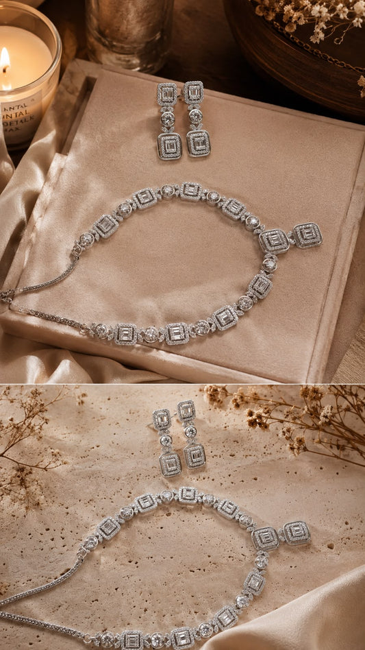 Modern Geometry Necklace Set