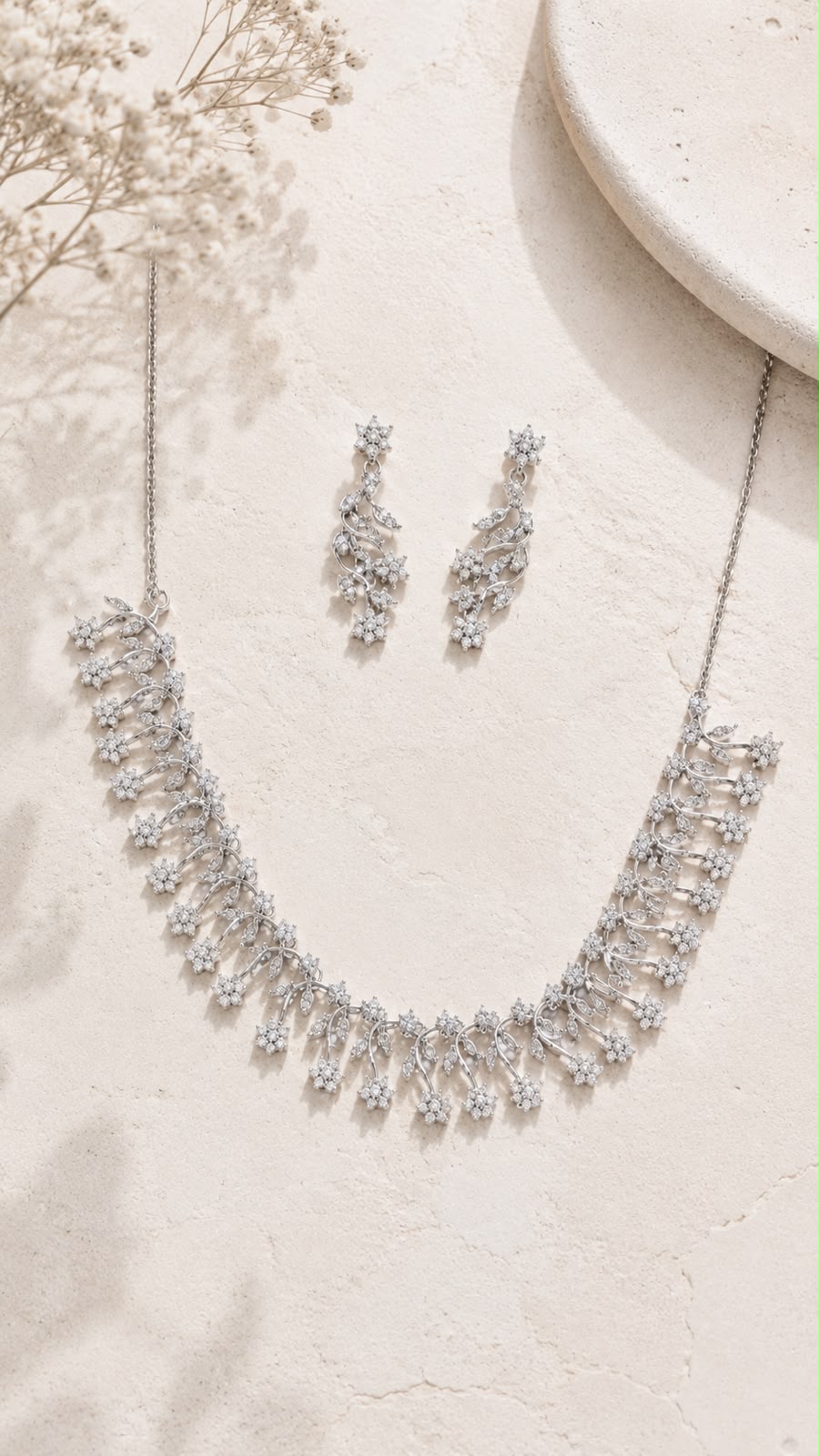 Floral Cascade Necklace Set