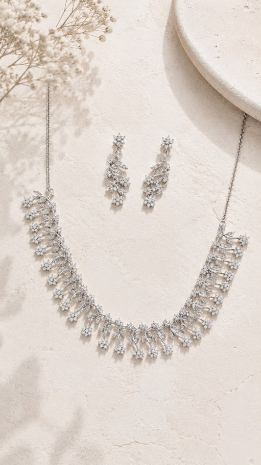 Floral Cascade Necklace Set