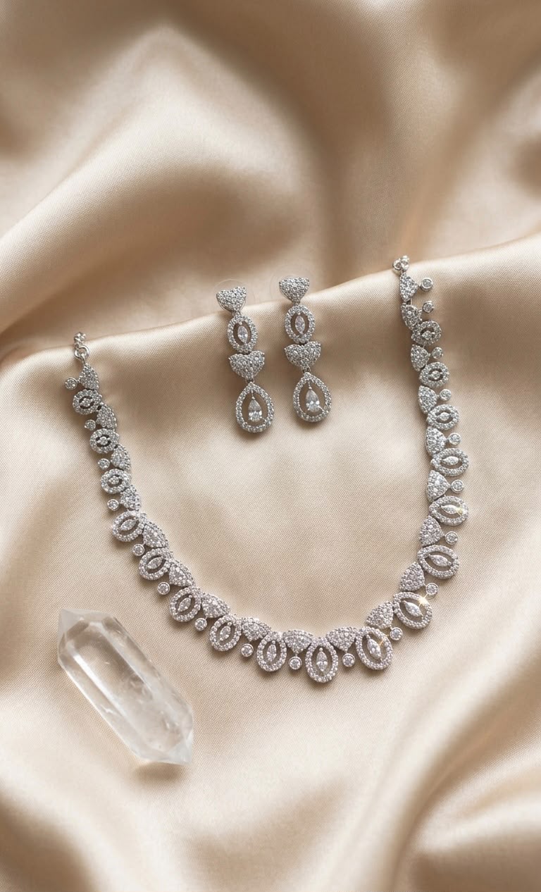 Elara Teardrop Crystal Necklace Set