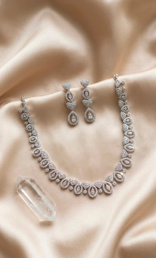 Elara Teardrop Crystal Necklace Set