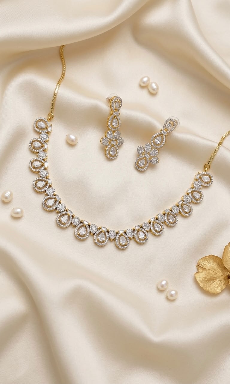 Aurelia Teardrop Crystal Necklace Set