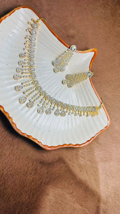 Meher Crystal Cascade Necklace Set