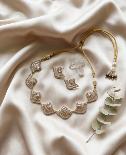 Rivaara Geometric Crystal Necklace Set