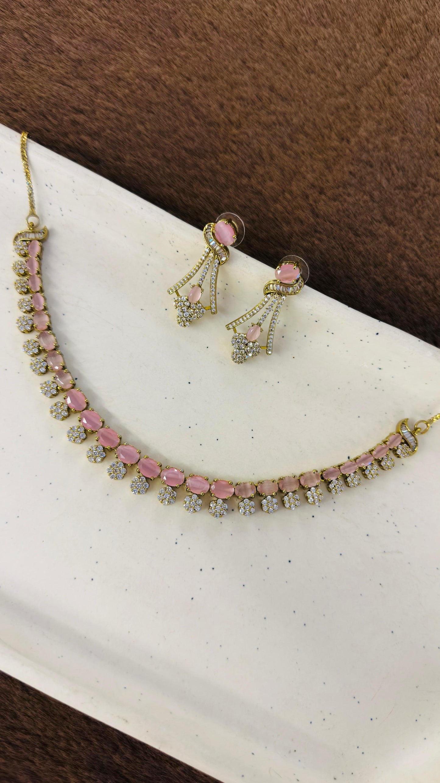 Blush Pink Blossom Necklace Set
