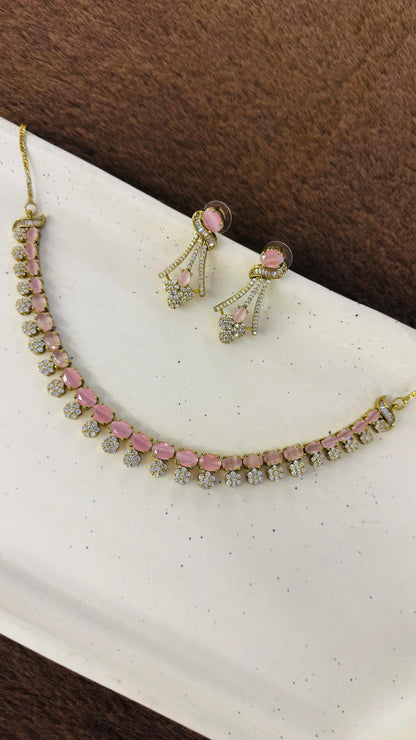 Blush Pink Blossom Necklace Set