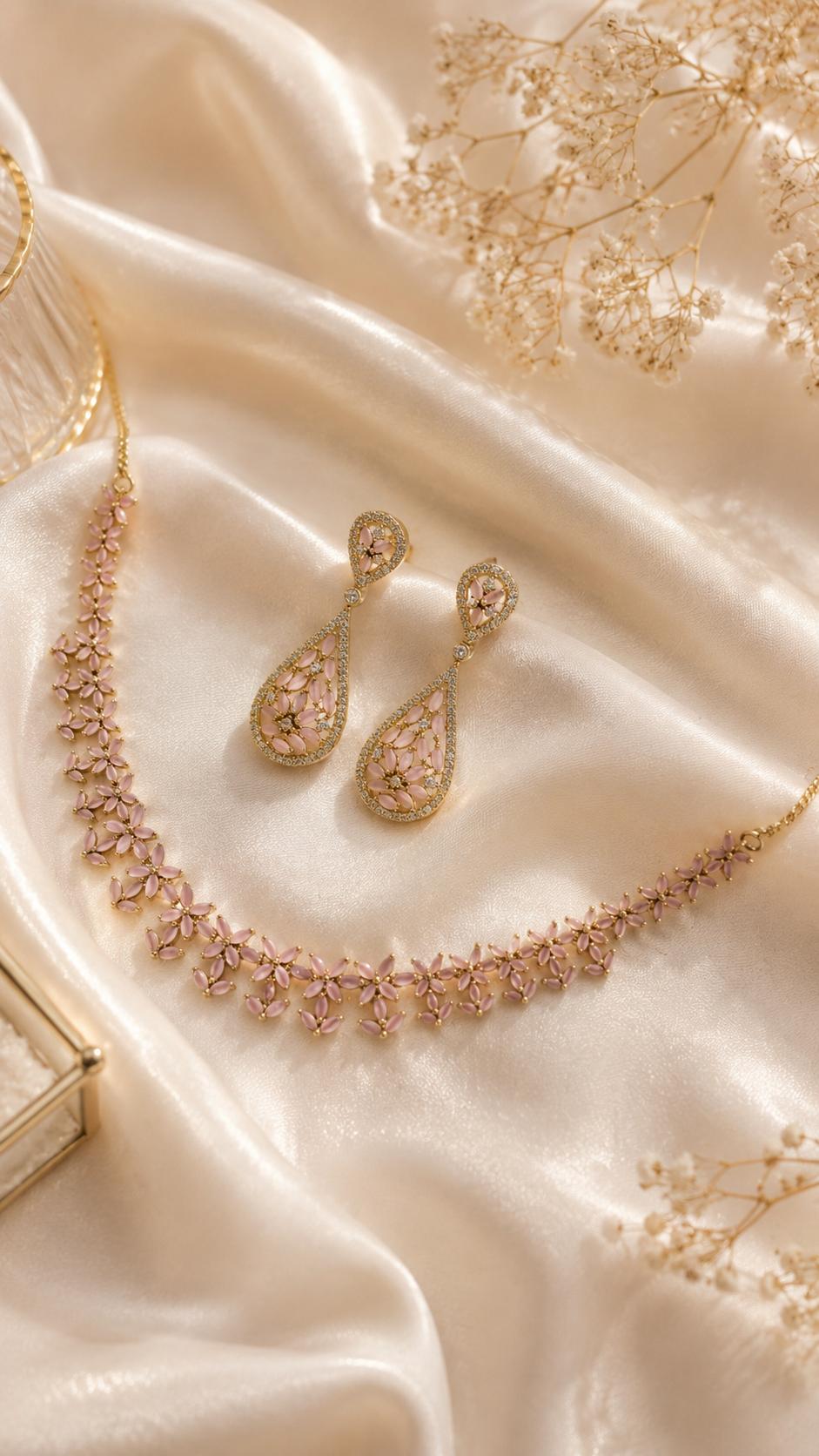 Blush Petal Garden Necklace Set