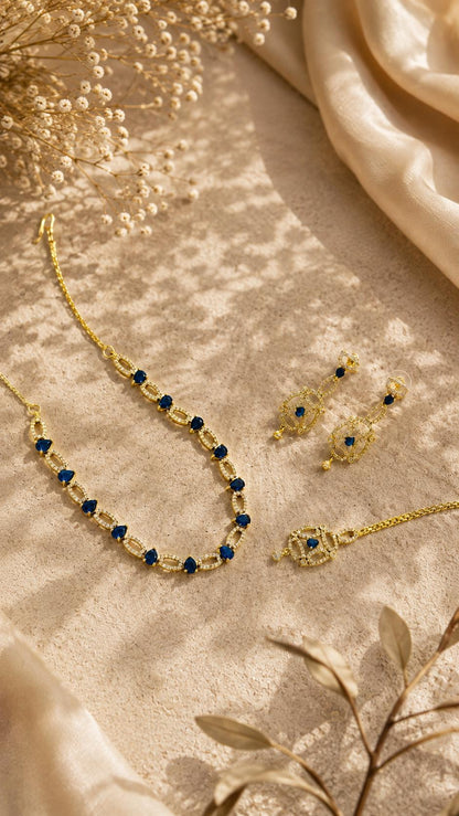 Midnight Blue Link Necklace Set