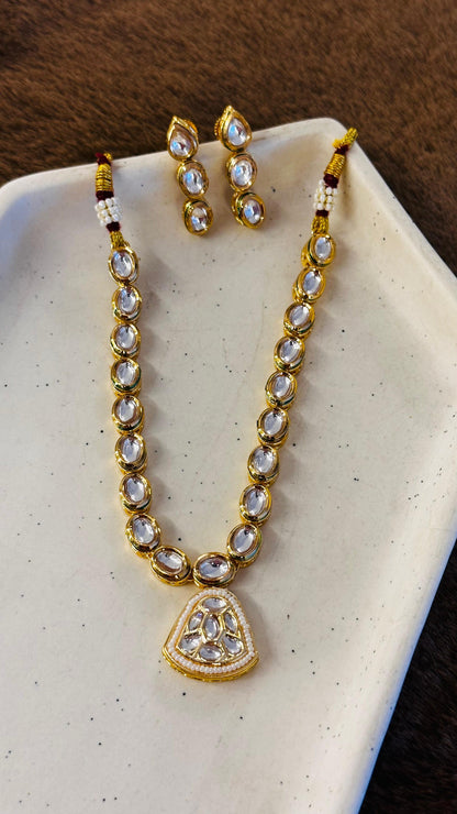 Classic Kundan Pearl Heritage Necklace Set