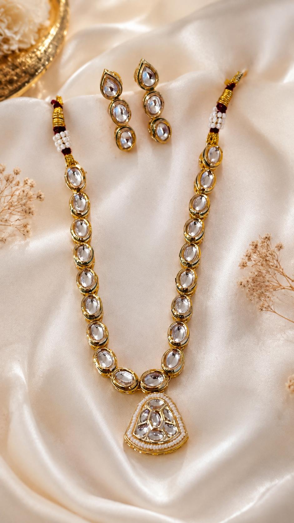 Classic Kundan Pearl Heritage Necklace Set