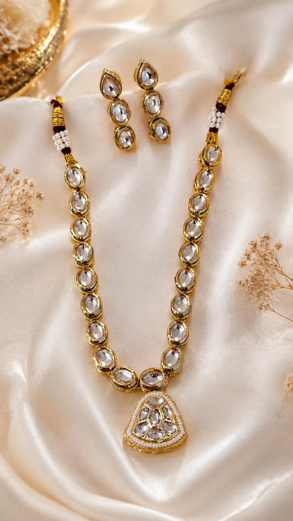 Classic Kundan Pearl Heritage Necklace Set