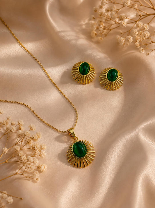 Emerald Sunburst Elegance Set