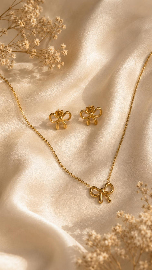 Golden Bow Charm Set