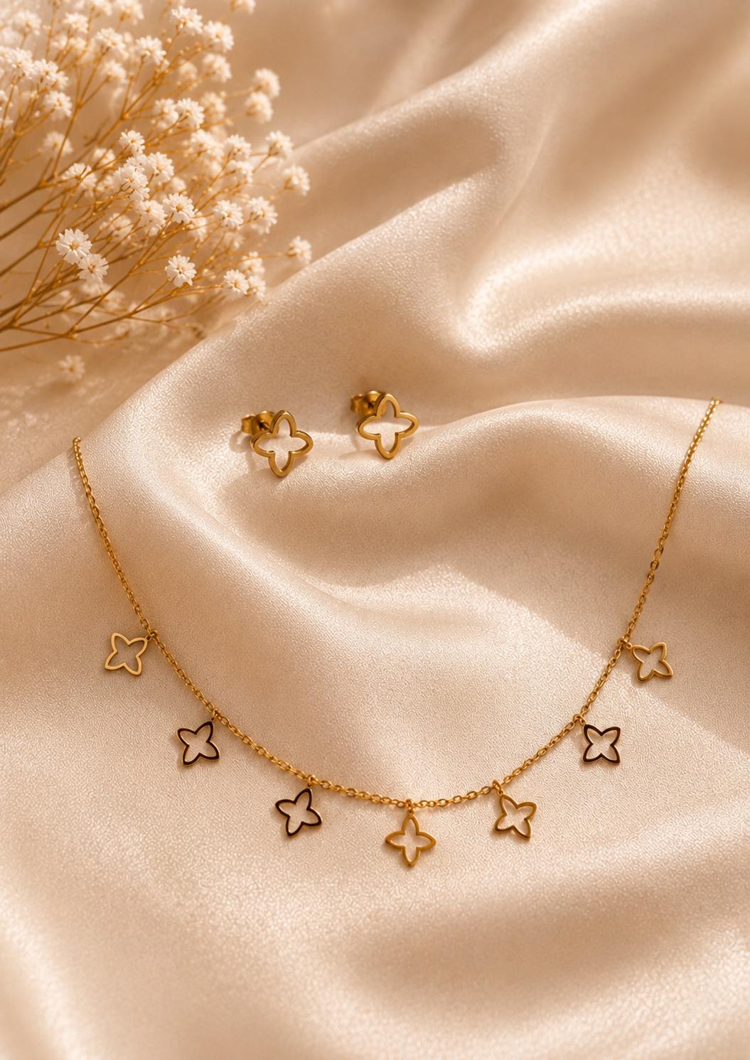 Golden Clover Charm Set