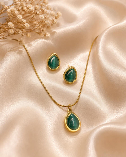 Emerald Teardrop Glow Set