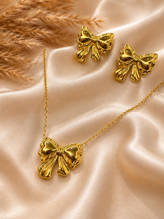 Rosé Bow Luxe Necklace Set