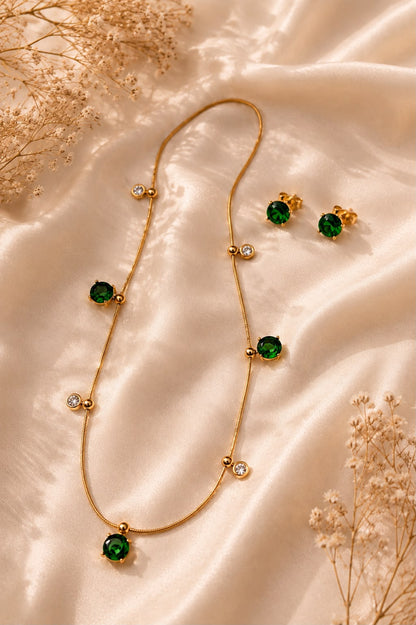 Emerald Luxe Harmony Necklace Set