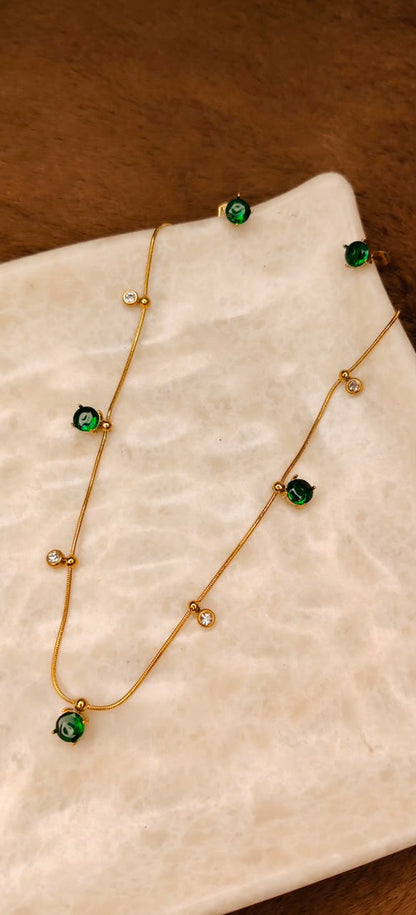 Emerald Luxe Harmony Necklace Set