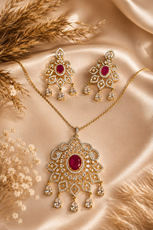 Ruby Royale Pendant Set