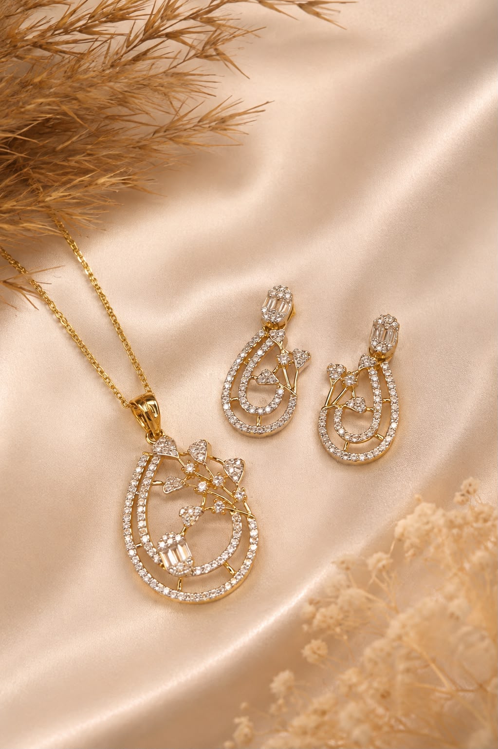 Golden Vine Pendant Set
