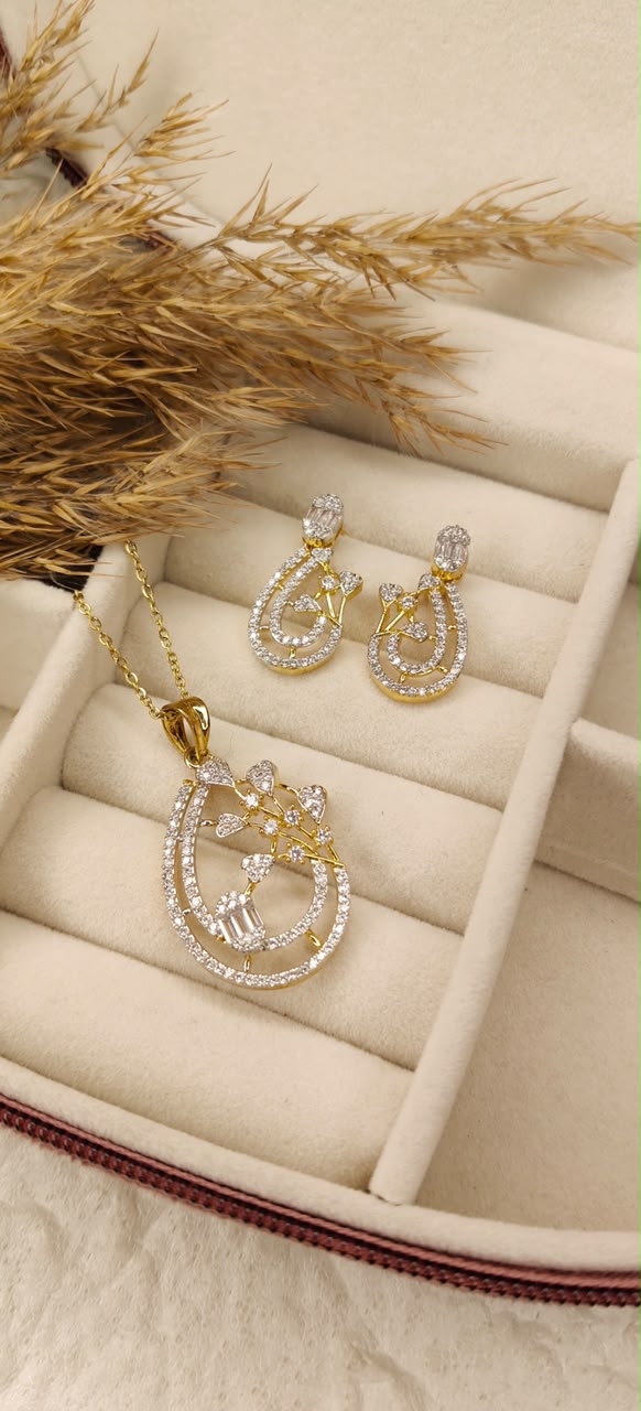 Golden Vine Pendant Set