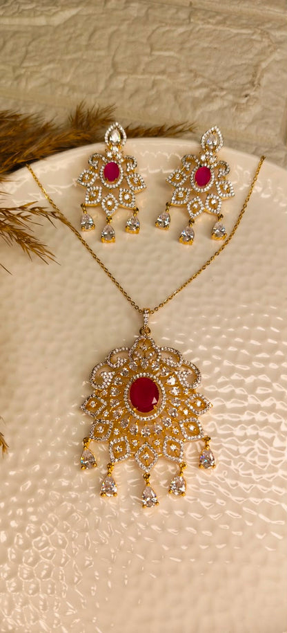 Ruby Royale Pendant Set