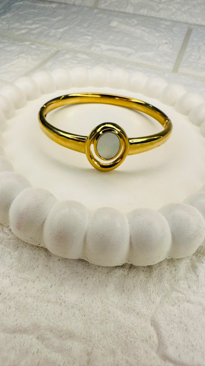 Celeste Halo Bangle Bracelet