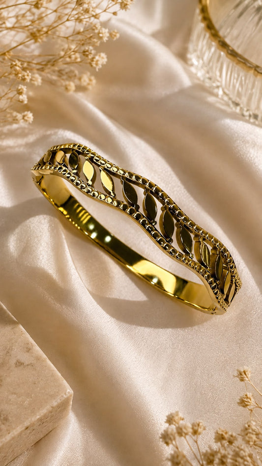 Aurelia Leaf Luxe Bangle Bracelet