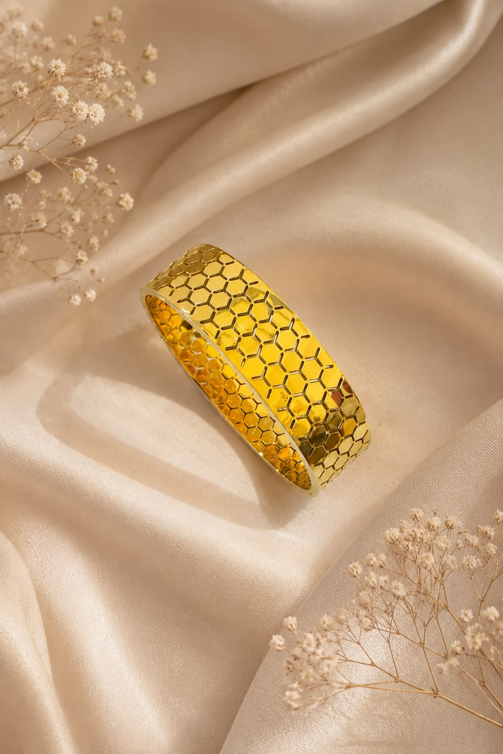 Golden Mosaic Bangle Bracelet