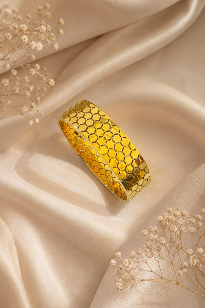 Golden Mosaic Bangle Bracelet