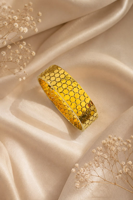 Golden Mosaic Bangle Bracelet