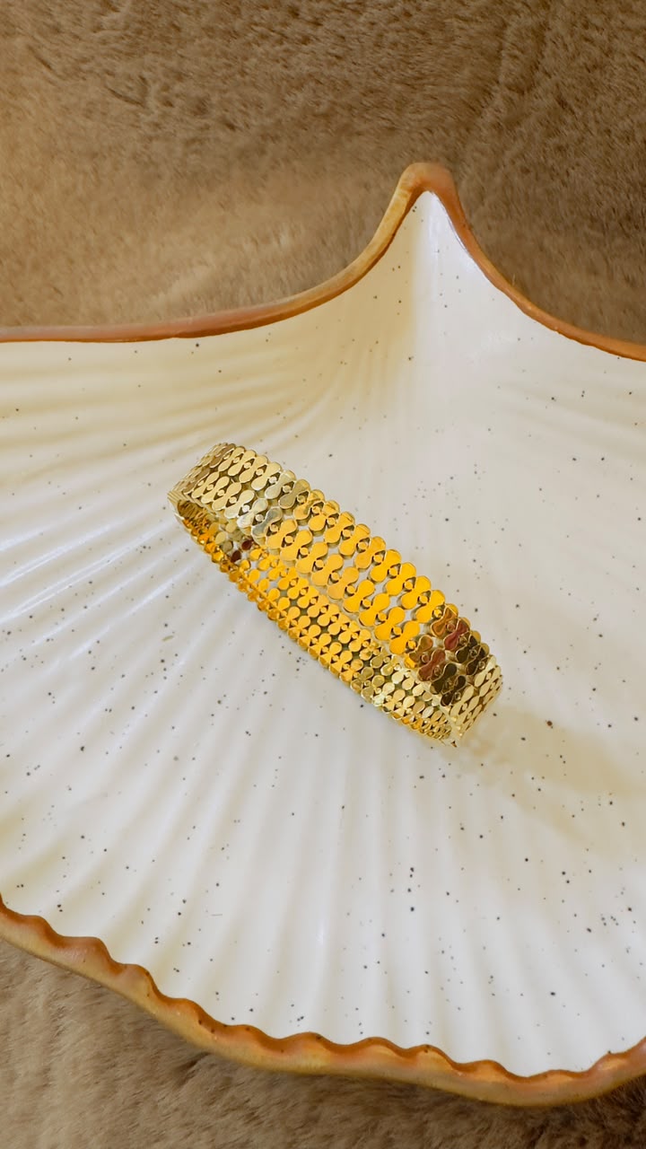 Golden Cascade Coin Bangle Bracelet