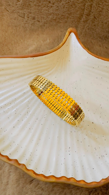 Golden Cascade Coin Bangle Bracelet