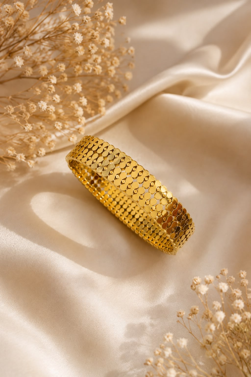 Golden Cascade Coin Bangle Bracelet