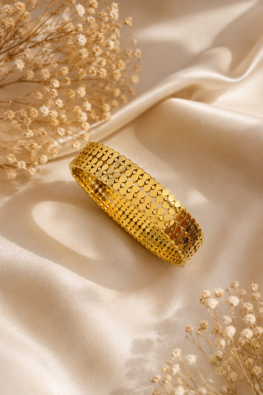 Golden Cascade Coin Bangle Bracelet