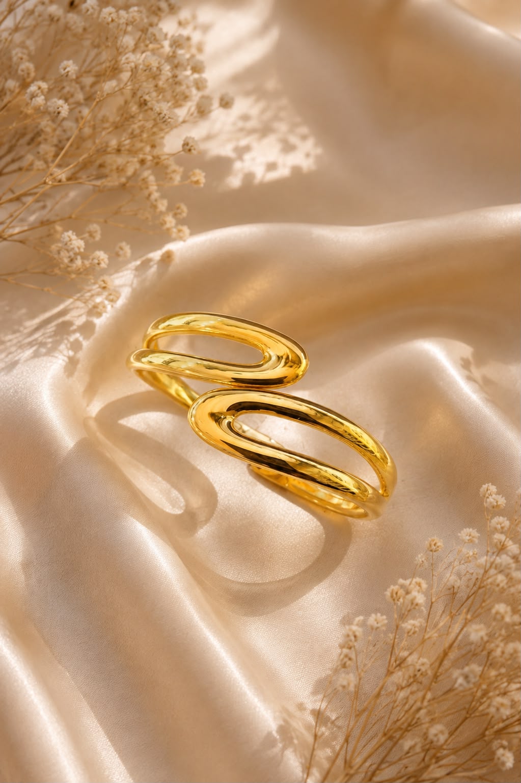Golden Infinity Loop Bangle Bracelet