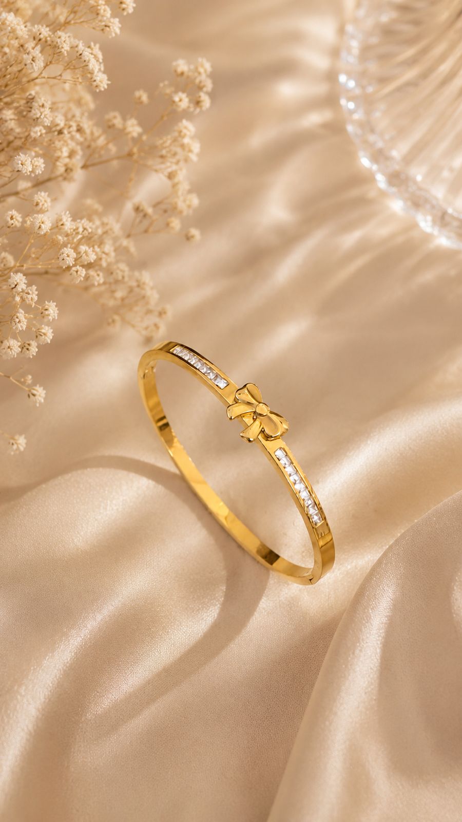 Bella Bow Studded Bangle Bracelet