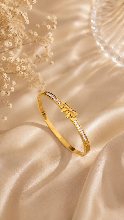 Bella Bow Studded Bangle Bracelet