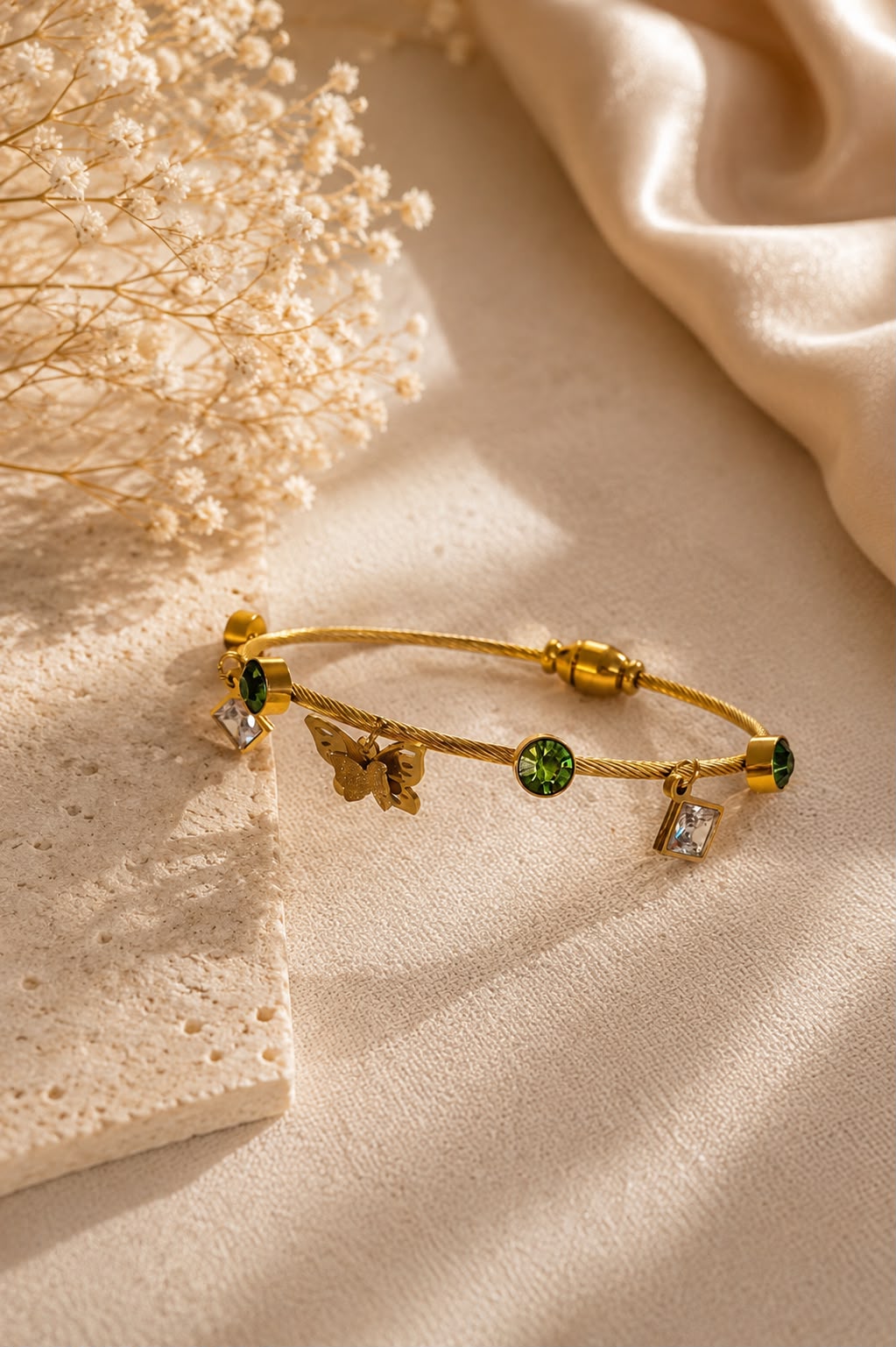 Butterfly Green Charm Bracelet