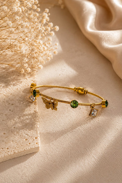 Butterfly Green Charm Bracelet