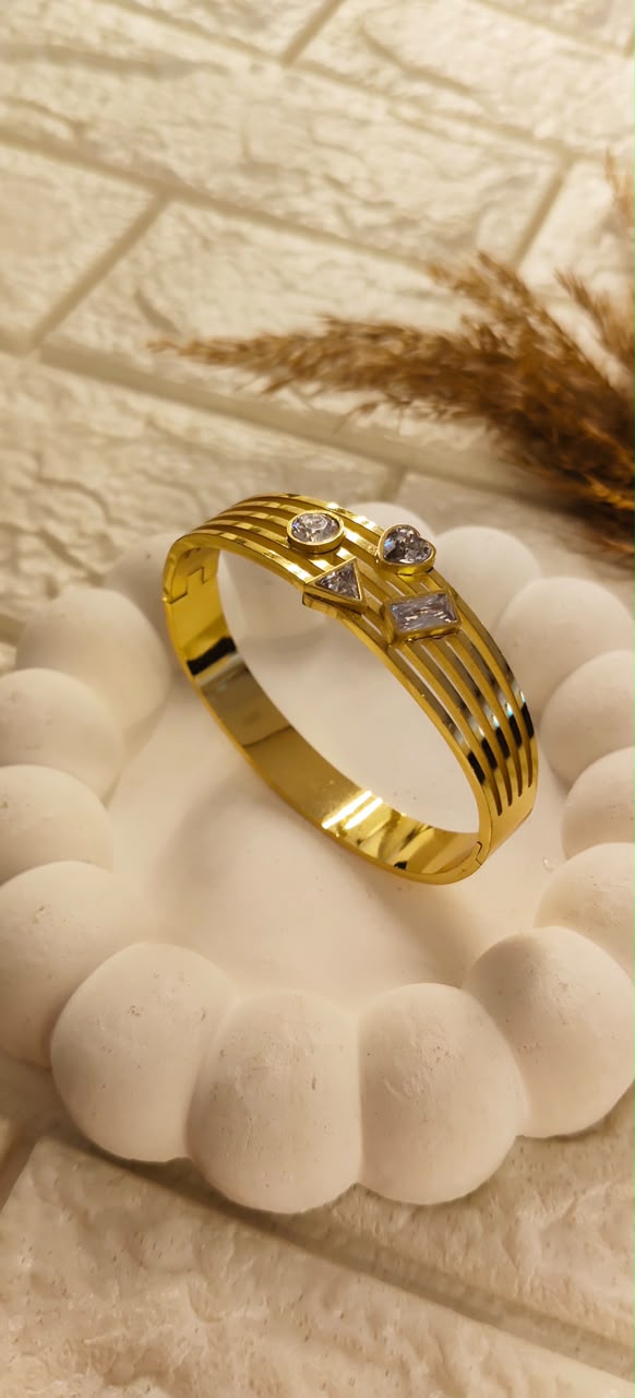 Ziva Geometric Luxe Bangle Bracelet