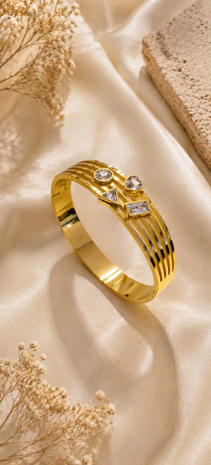 Ziva Geometric Luxe Bangle Bracelet