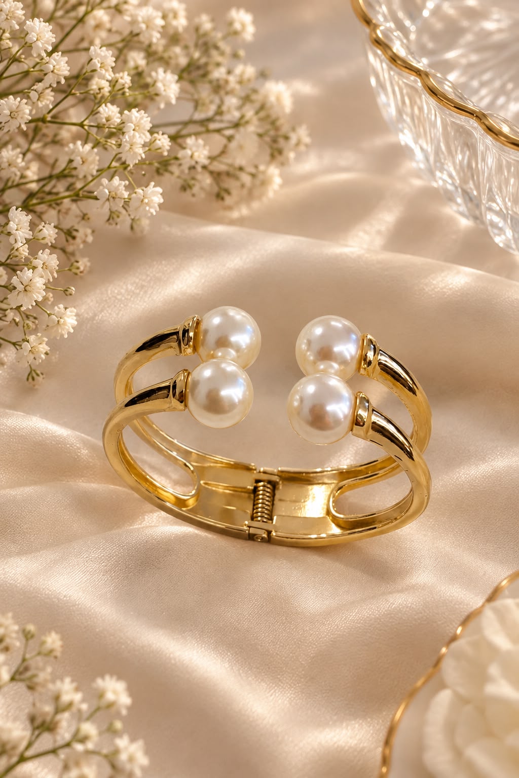 Pearl Elegance Bangle Bracelet