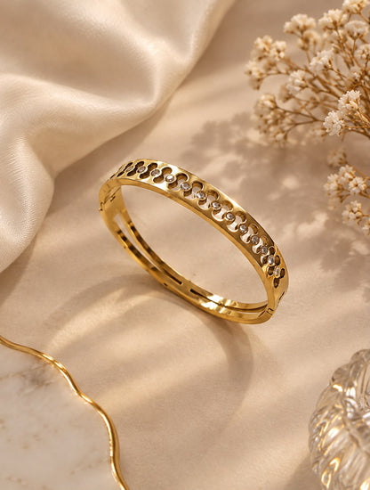 Celestia Golden Link Bangle Bracelet